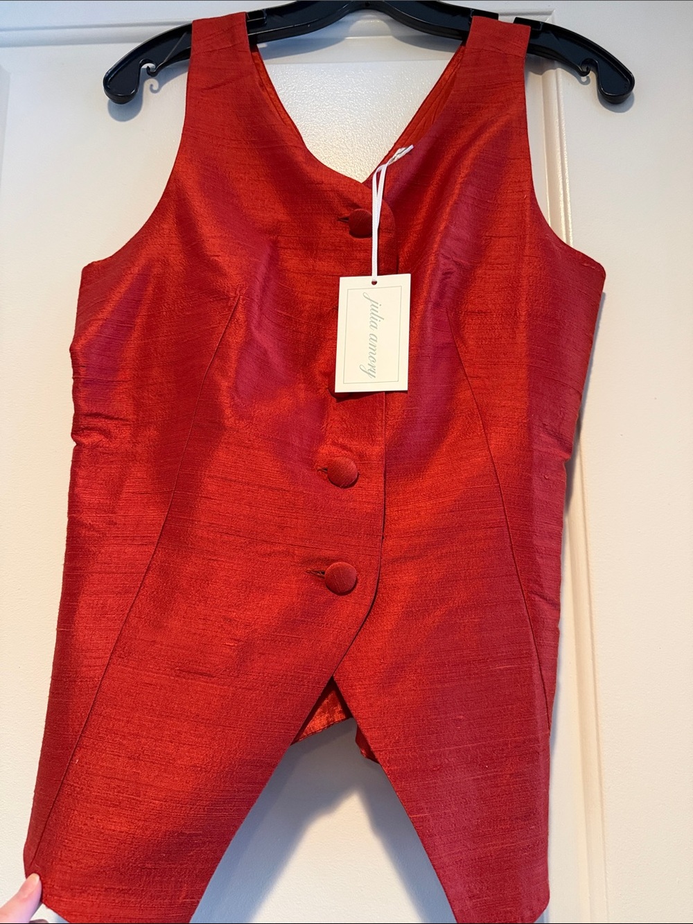 JULIA AMORY. Tess vest in “brick”. Size small. NWT - Picture 4 of 8